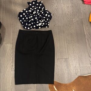 Bundle Black Skirt & Polka Dot Shirt